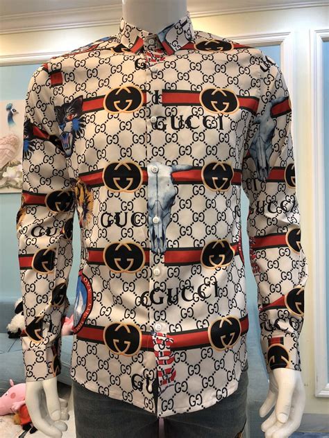 gucci satin shirt mens|real gucci shirts for men.